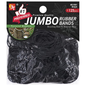 Black Jumbo Rubber Bands (125pcs)