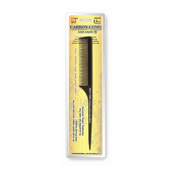 Carbon Serrated Teeth Tail Comb 3.5mm