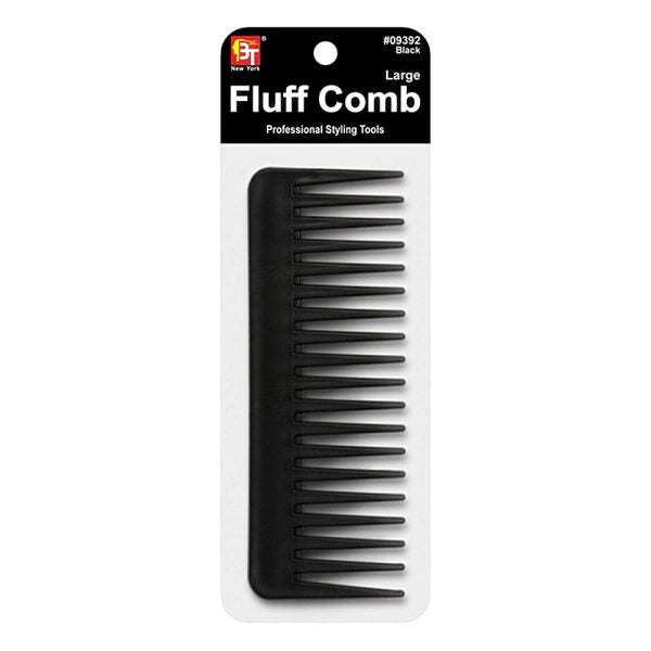 Plastic Fluff Wide Comb Black
