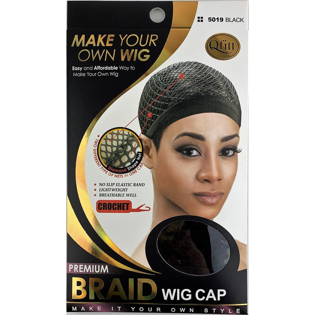 Qfitt Crochet Braid Wig Cap Black #5019