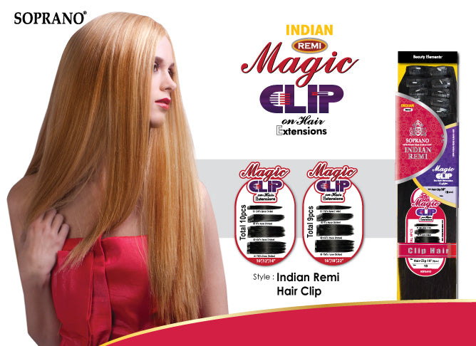 Soprano Indian Remi Magic Clip In Extensions 9pcs 12