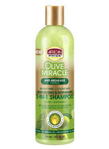 African Pride Olive Miracle Moisturizing & Detangling 2-in-1 Shampoo (12oz)